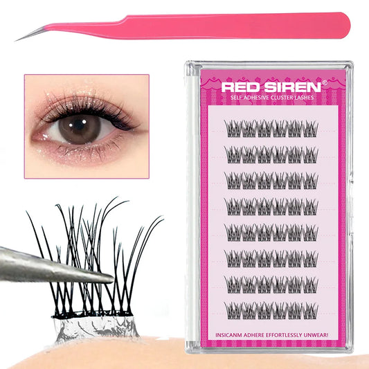 Lash Clusters Set No Glue Needed Self Adhesive Eyelashes Korean Makeup Natural Look Wispy Individual Eyelashes New Manga Lashes