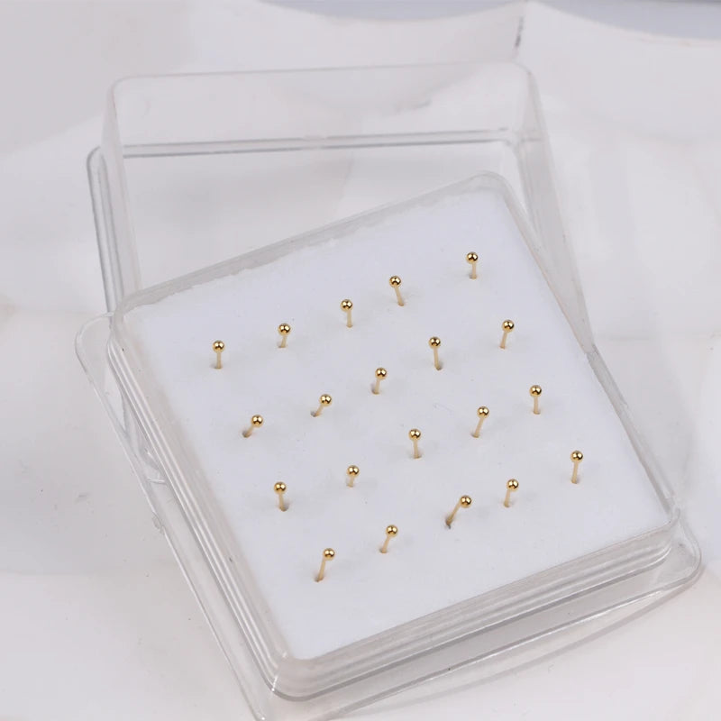 Karnoz 20Pcs/Pack Nose Stud Dragonfly Design Women Girls Nose Piercing Jewelry Piercing Nostril Piercing Jewelry Body Piercing
