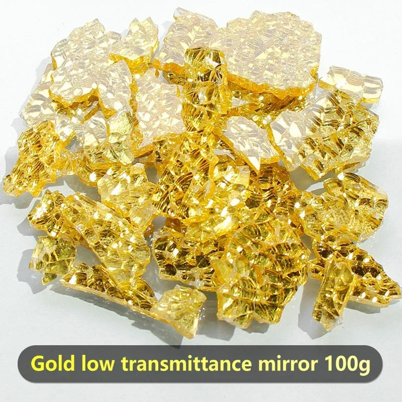 Colorful Ice Crack Fragments Crystal Mosaic DIY Creative Handmade Mosaic Art Colored Tempered Glass Transparent Particles 100g