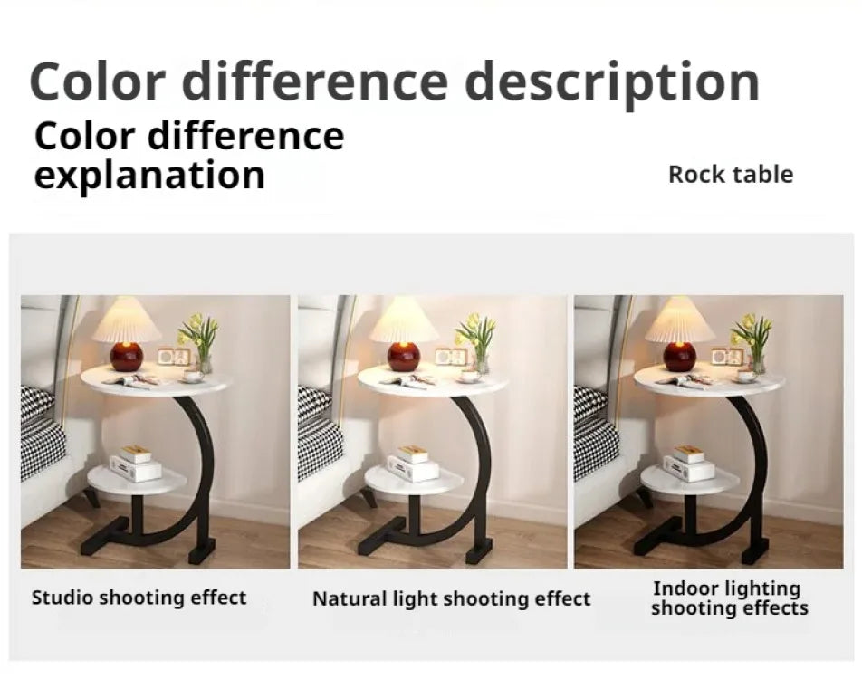 Household Mini Coffee Table Light Luxury Movable 2layer Sofa Side Table Bedside Storage Shelf Balcony Coffee Table Shelves