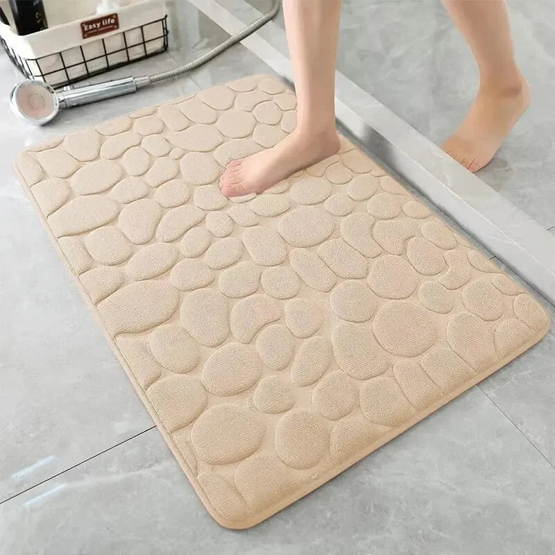 Pebble embossed bath blanket, memory foam absorbent floor mat, bathroom floor mat, anti-skid door blanket, indoor floor mat