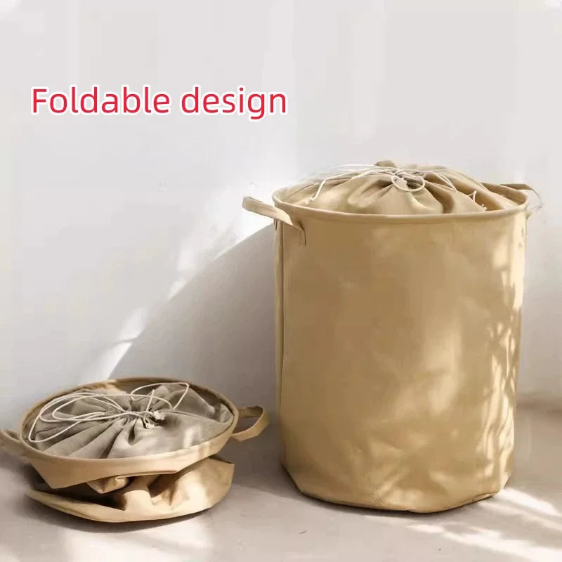Household dirty clothes basket, foldable fabric dirty clothes bucket, clothes ins storage bucket, drawstring storage basket