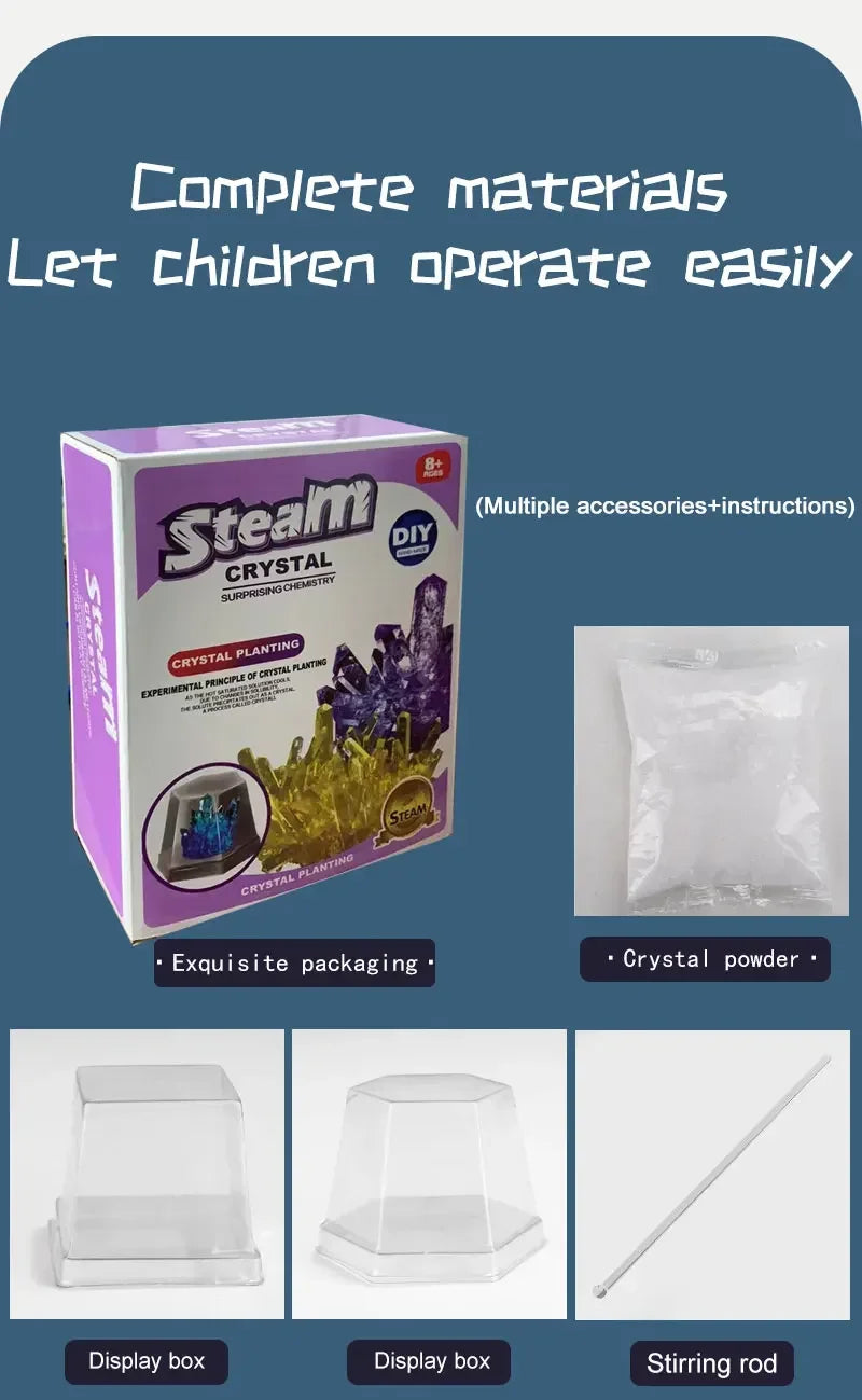 Crystal planting experiments, Science and education toys, DIY growable crystals, Color Random, Christmas/Halloween Gifts