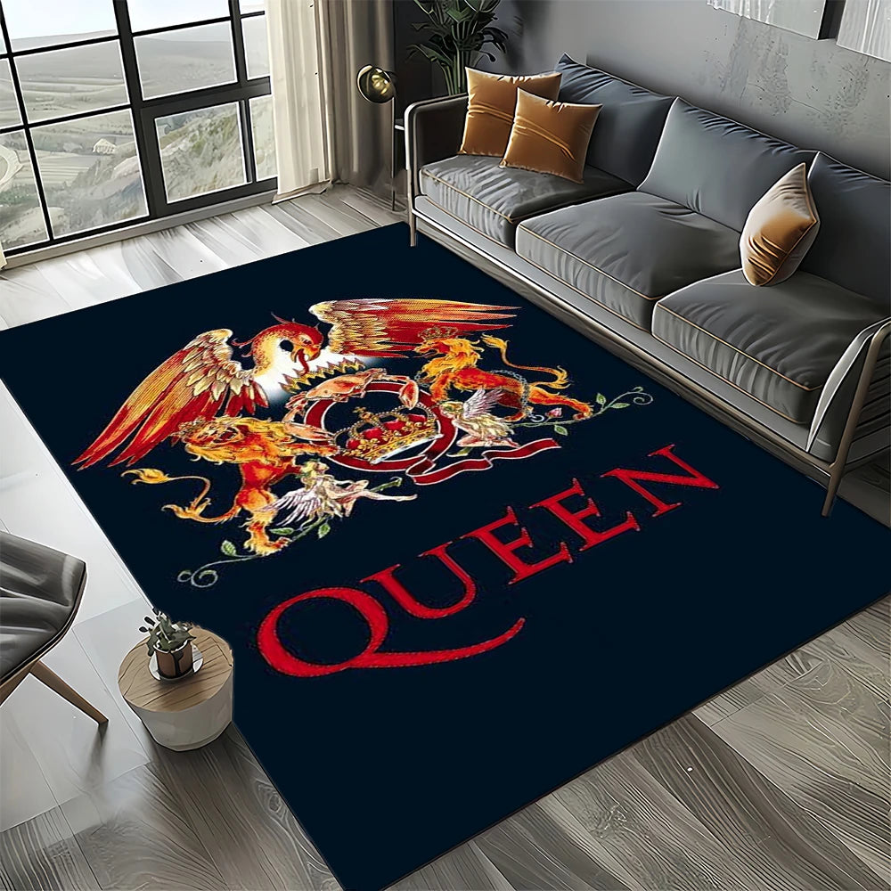 2025 Classics Queen-Rock-Band Freddie Carpet Rug for Living Room Bedroom Home Sofa Decoration,Kid Area Rug Non-slip Floor Mat