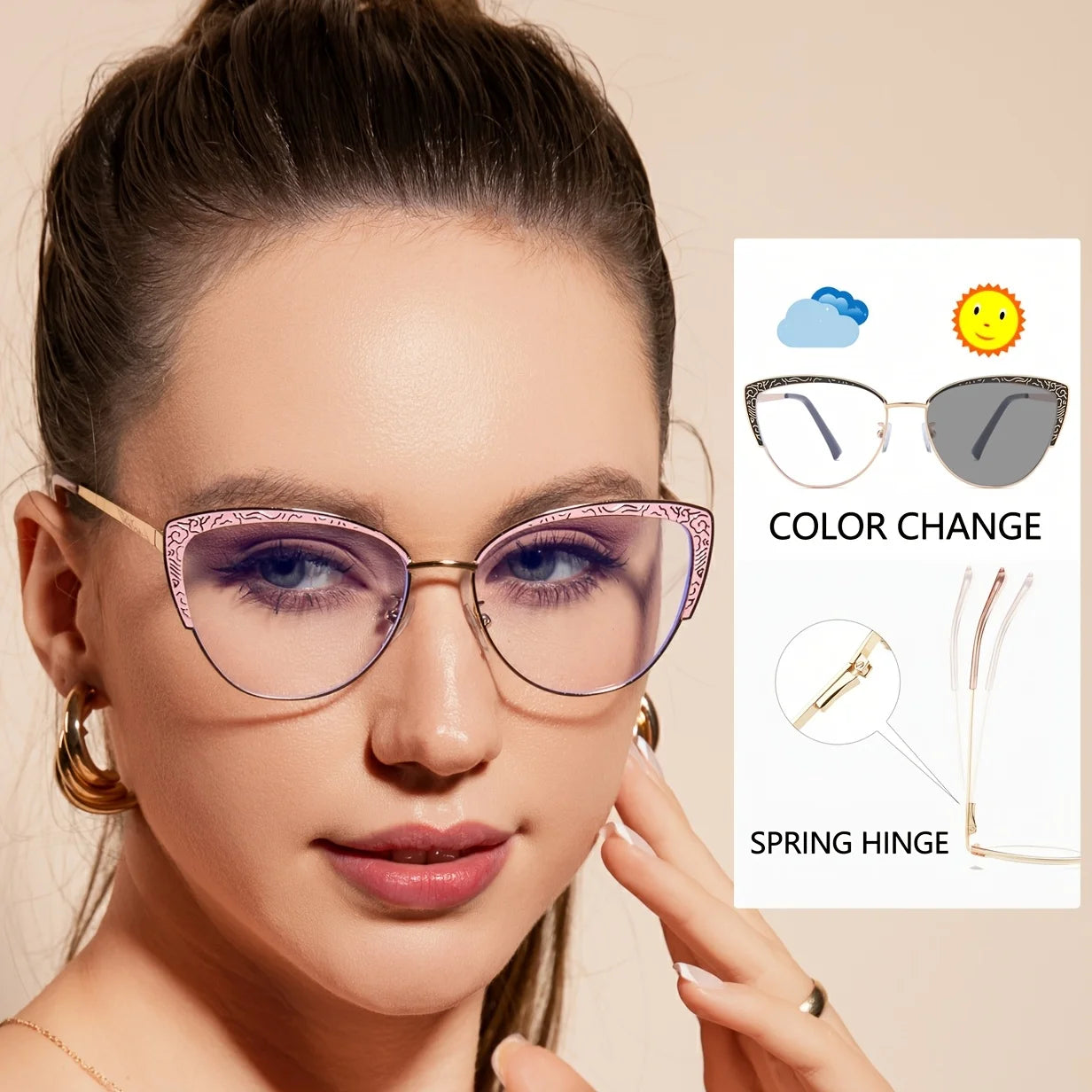 Women Photochromic Polarized Sunglasses Driving Fishing Chameleon Glasses Change Color Sun Glasses  Vision UV400 Eyewear