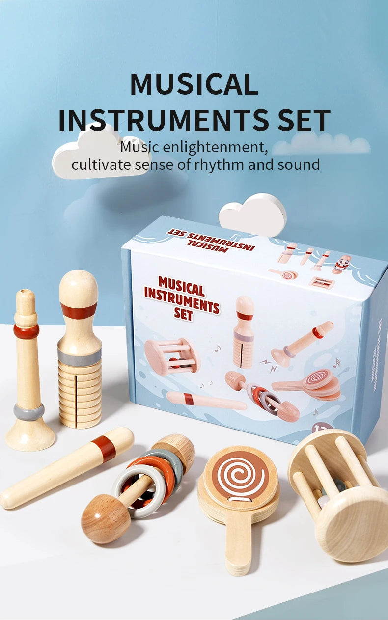 Baby Music Toys Montessori Wooden Toys Child Percussion Instruments Early Educational Toys Birthday Gifts for Toddlers Girl Boy
