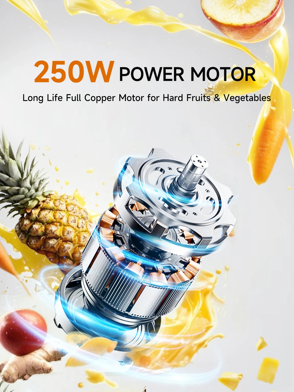 Hot Sale 250W Slow Juicer Extractor for Vegetable and Fruit Screw Cold Press Fresh Beet Juice Electric Blender Home Appliance