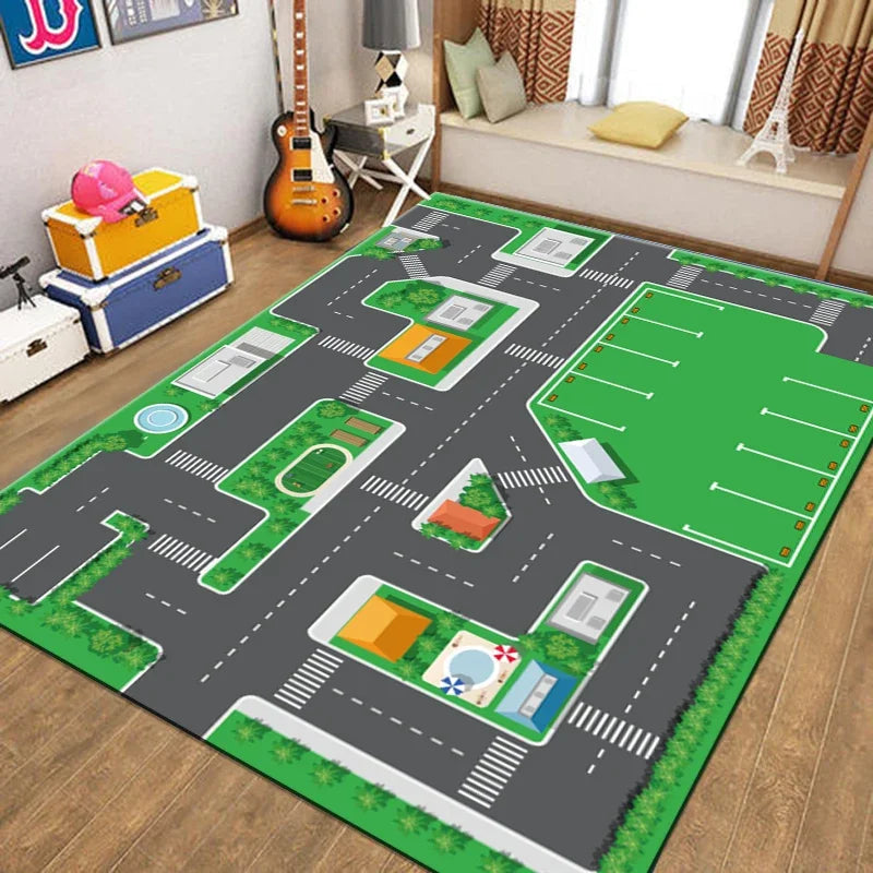Rug Warm  Non-slip Children's  Living Room Bedroom Mat Game Map Printed  Baby Play