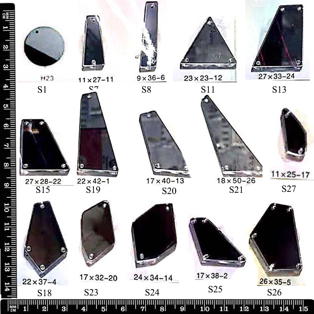 Crystal Castle Shiny Big Size Acrylic Holes Mirror Stones Sew On Strass Latin Dress Dance Wears Flat Rhinestones for Clothing