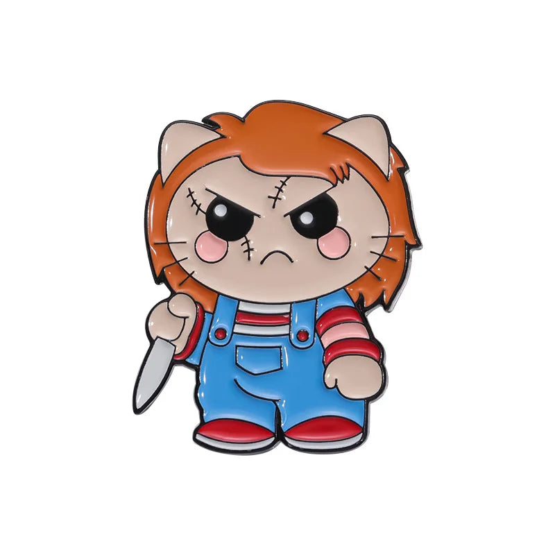 Halloween Horror Skull Enamel Pin Gothic Punk Grave Coffin Tomb Vampire Skeleton Brooches Lapel Badge Jewelry Gifts For Friends