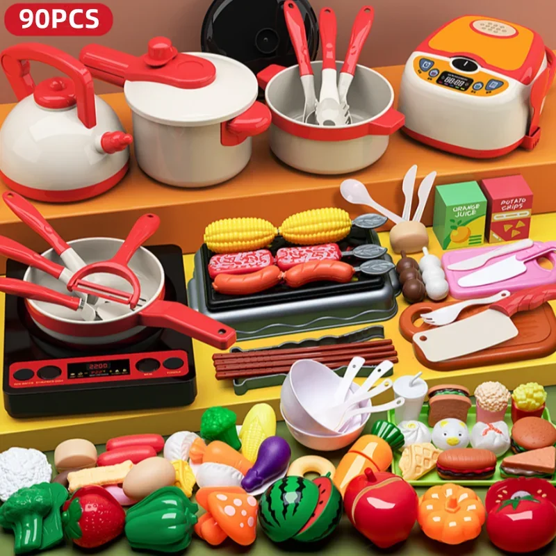 Toddler Food Cutting Toys Kitchen Play Fruit And Vegetable Set Educational Cooking Kits Fun Children's Day Present For Children