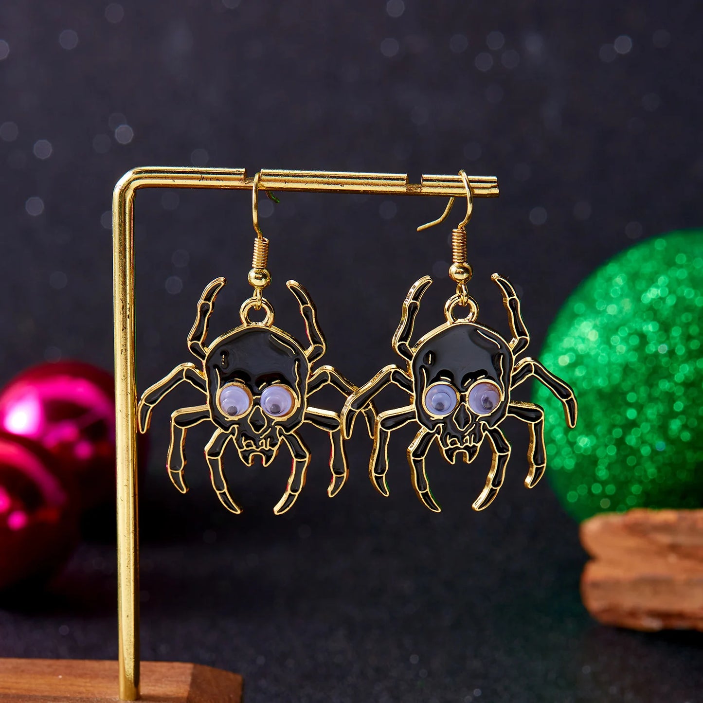 Cute Halloween Skull Bat Pumpkin Stud Earring for Women Jewelry Enamel Cat Star Moon Spider Ghost Dangle Piercing Party Ear Gift