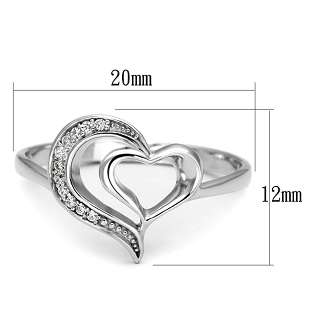 Sterling Silver Love Hearts Ring
