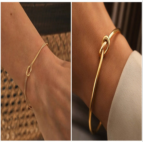 Stainless Steel Valentine's Day Knot Snake Chain Necklace Hand Knotted