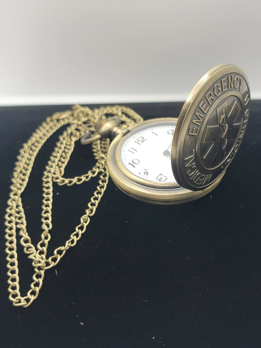 Full Hunter Bronze EMT Pocket Watch | Gift Box Included