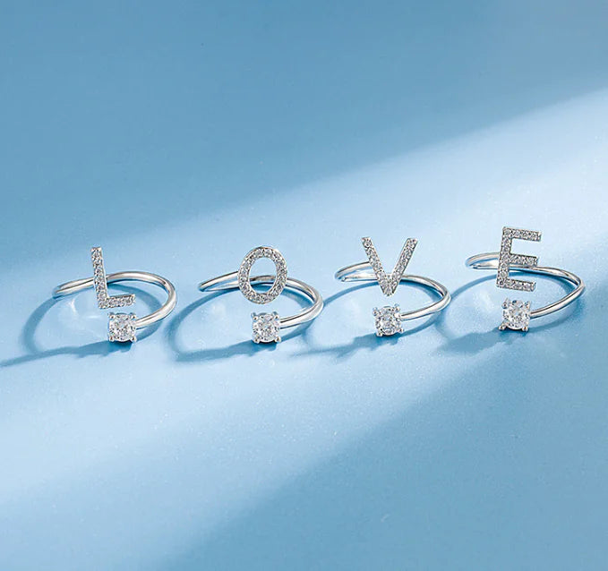 Chic Adjustable Women's Personalized Letters Ring