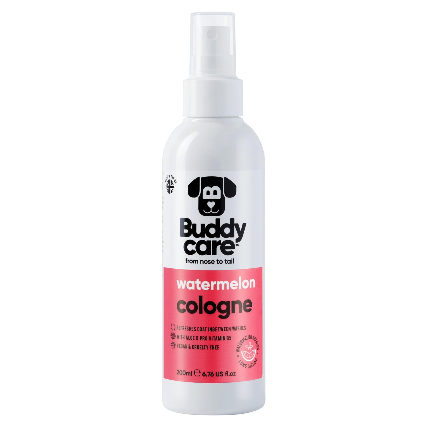 Buddycare Dog Cologne - Watermelon - 200ml - Delicate and Powdery Scented Dog Cologne - Refreshes Between Dog Washes