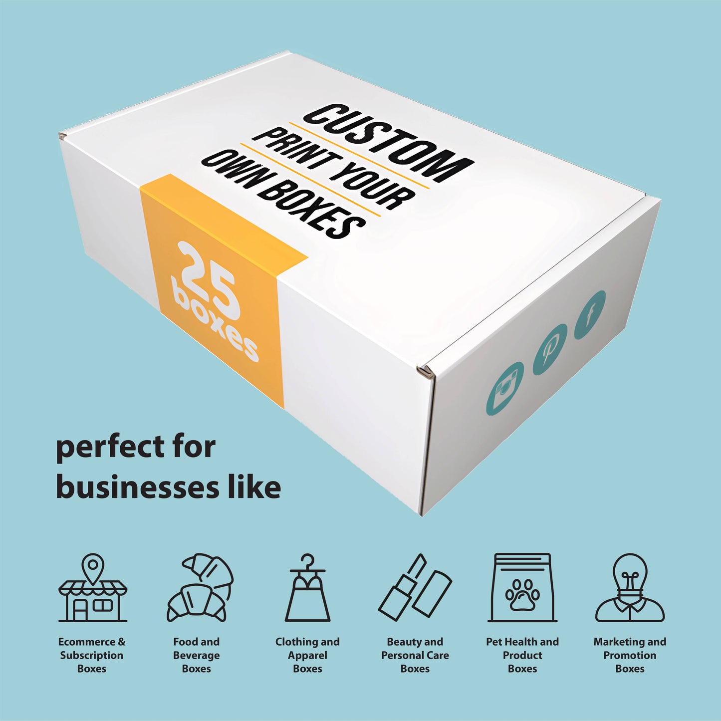 Box Design With Logo Print (Pack Of 25 Boxes)