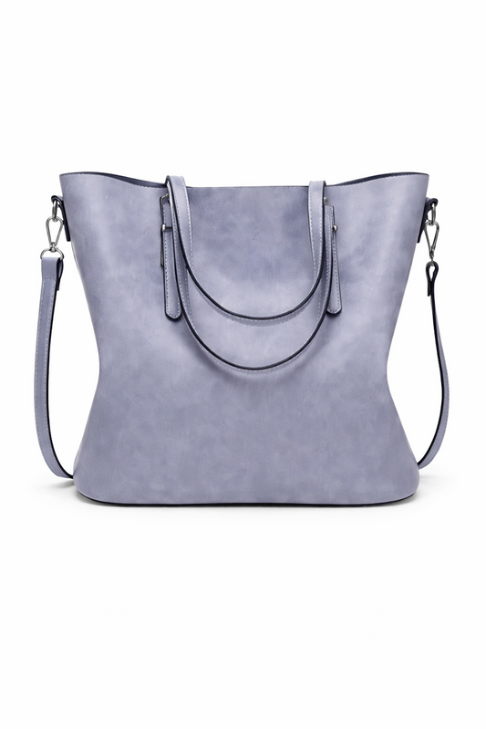 Light Purple Faux Leather Winged Tote Bag