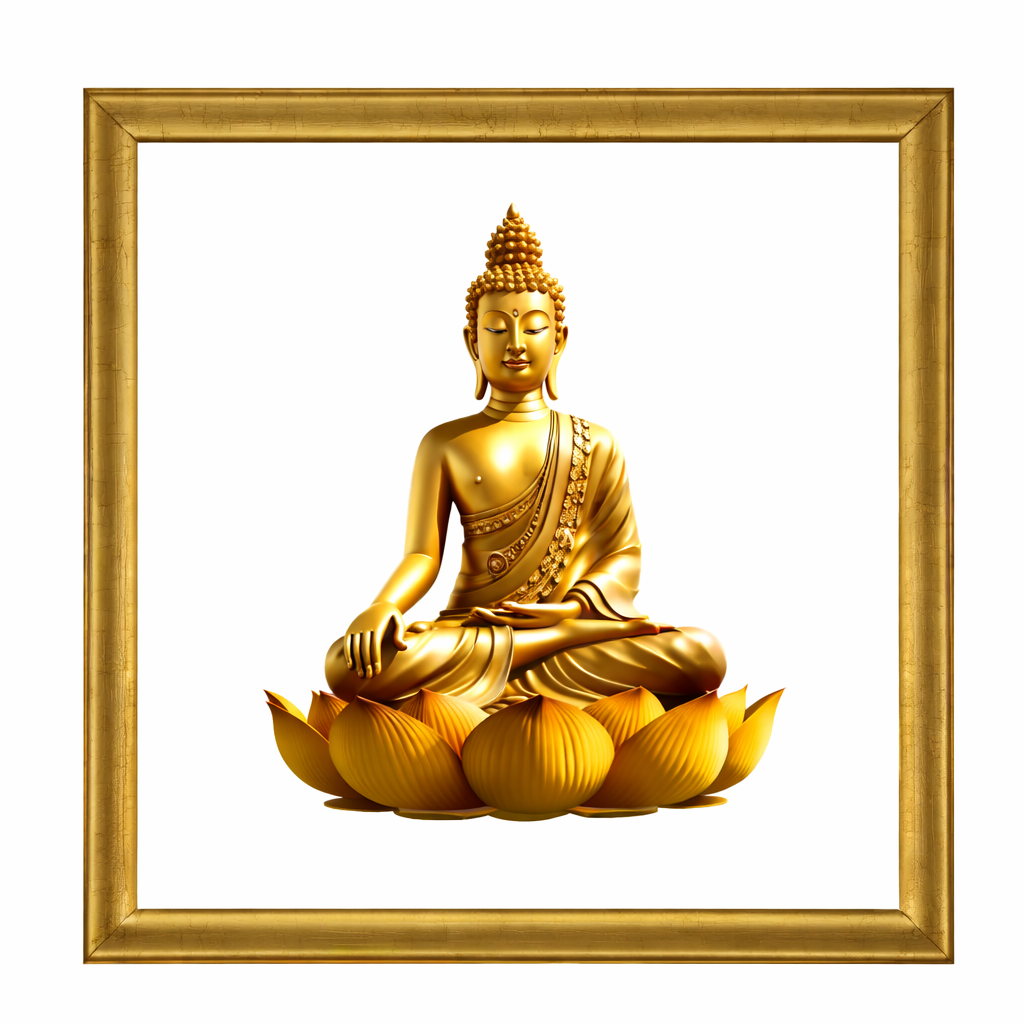 Golden Buddha in Serene Meditation Painting