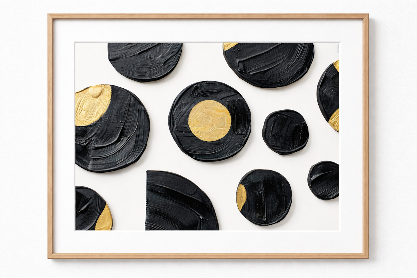 Modern Black & Gold Textured Abstract Wall Art
