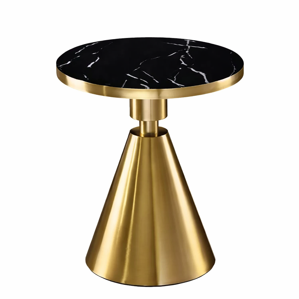 Modern Black Glass Two-Tier Cage Side Table