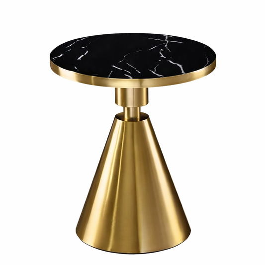 Modern Black Glass Two-Tier Cage Side Table