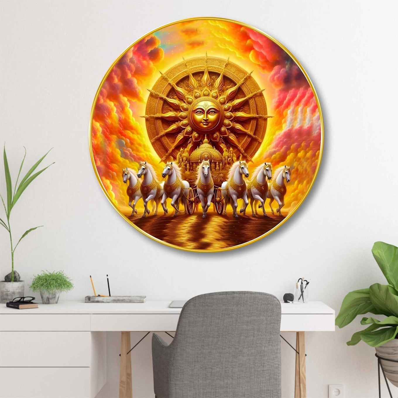 Surya Dev 3D Embossed Religious Wall Art