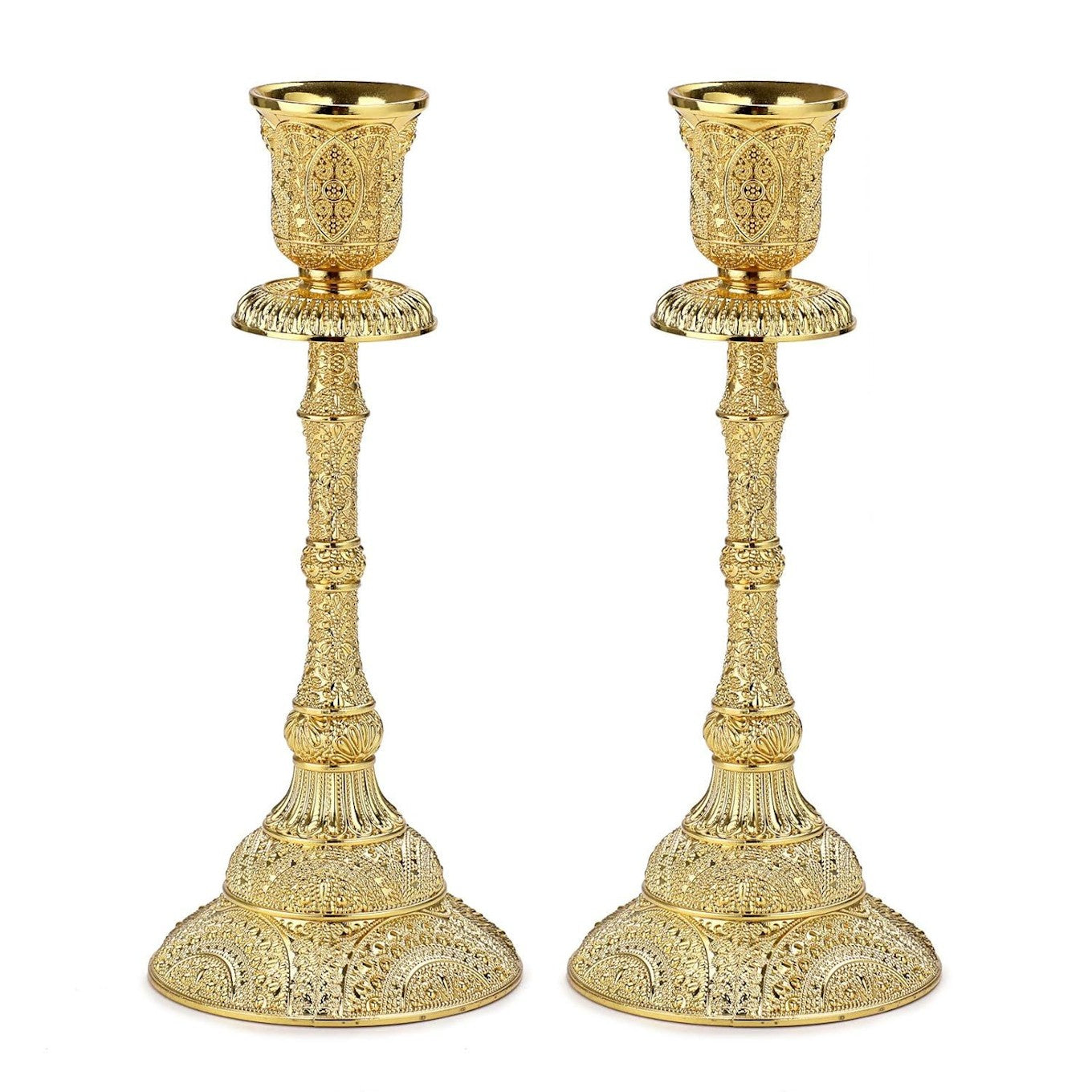 Vintage Brass Taper Candle Holder Set