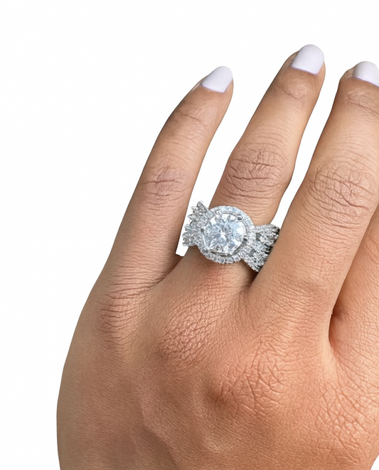 Diamond Ring Set on Hand