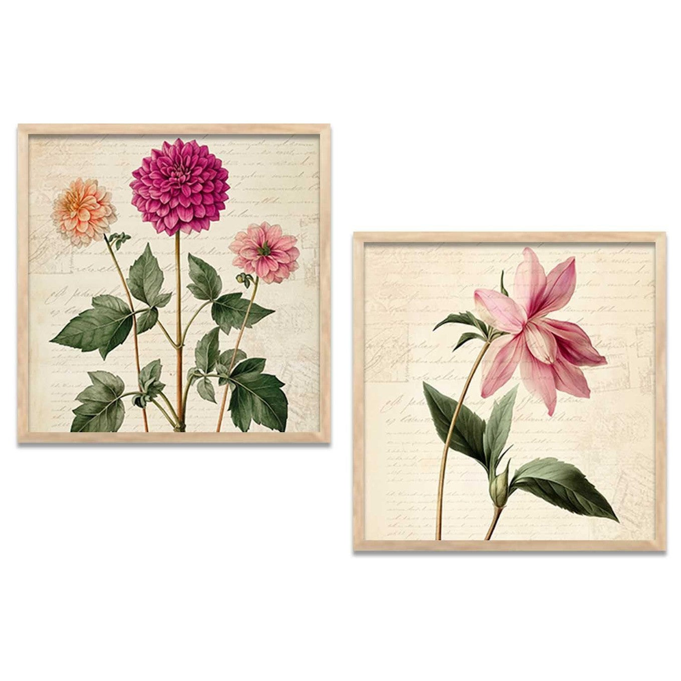 Botanical Wall Art Framed Painting Set of 2