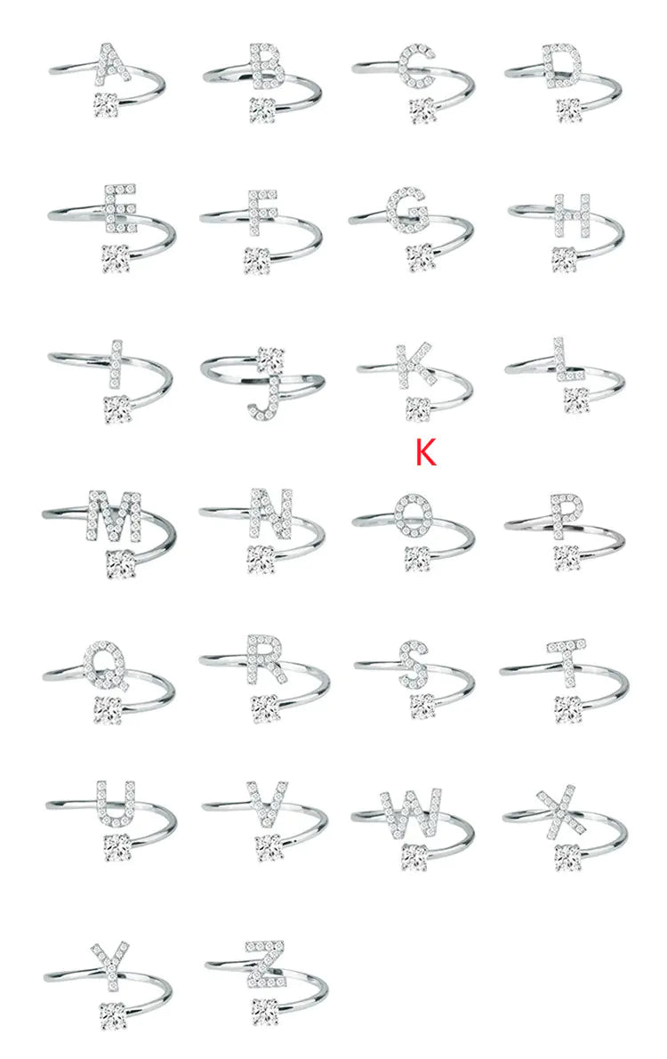 Chic Adjustable Women's Personalized Letters Ring