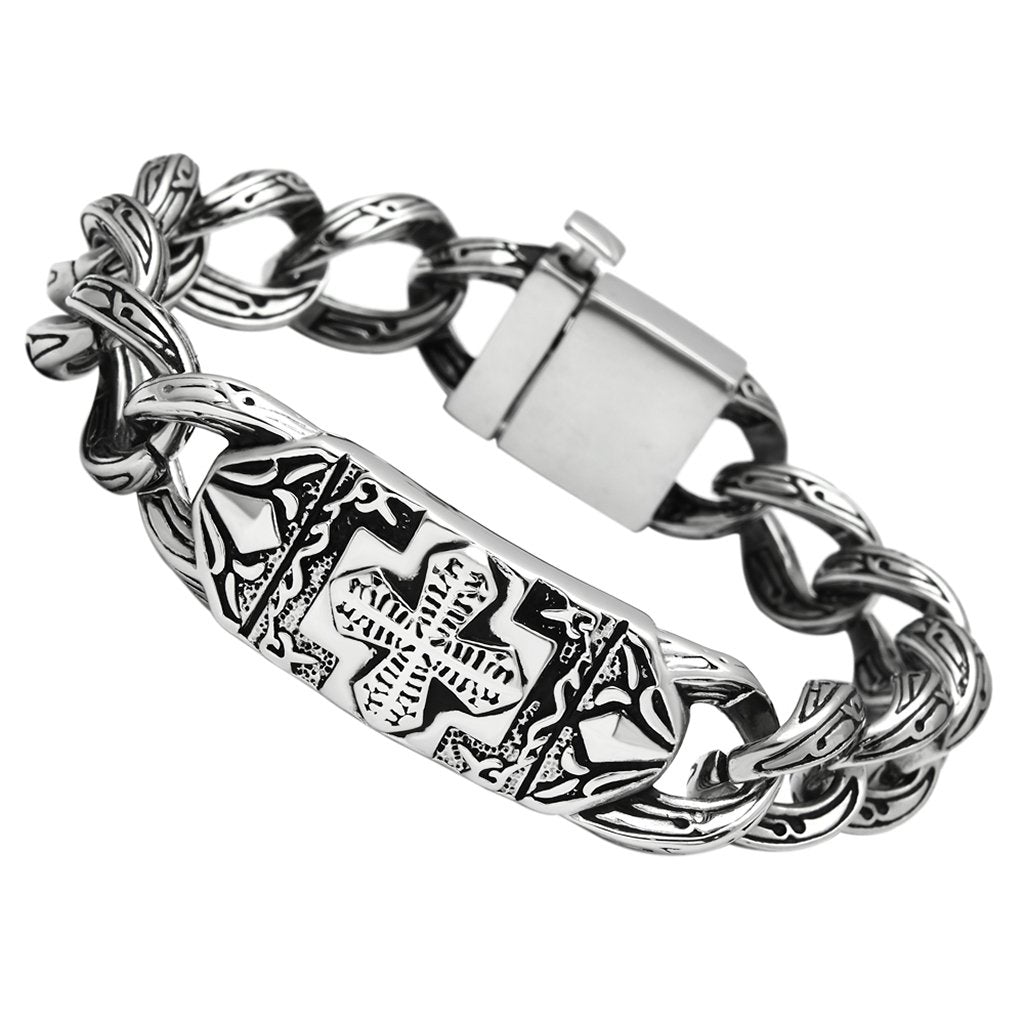 TK437 - High polished (no plating) Stainless Steel Bracelet with No