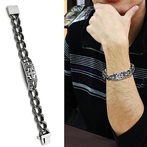 TK437 - High polished (no plating) Stainless Steel Bracelet with No