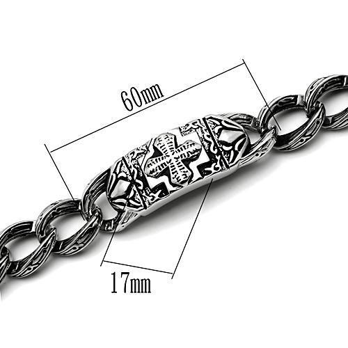 TK437 - High polished (no plating) Stainless Steel Bracelet with No