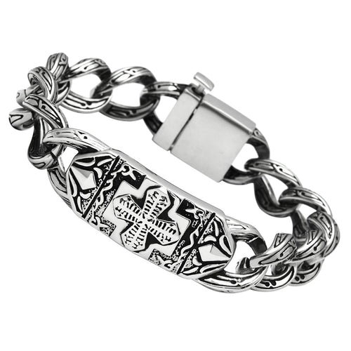 TK437 - High polished (no plating) Stainless Steel Bracelet with No