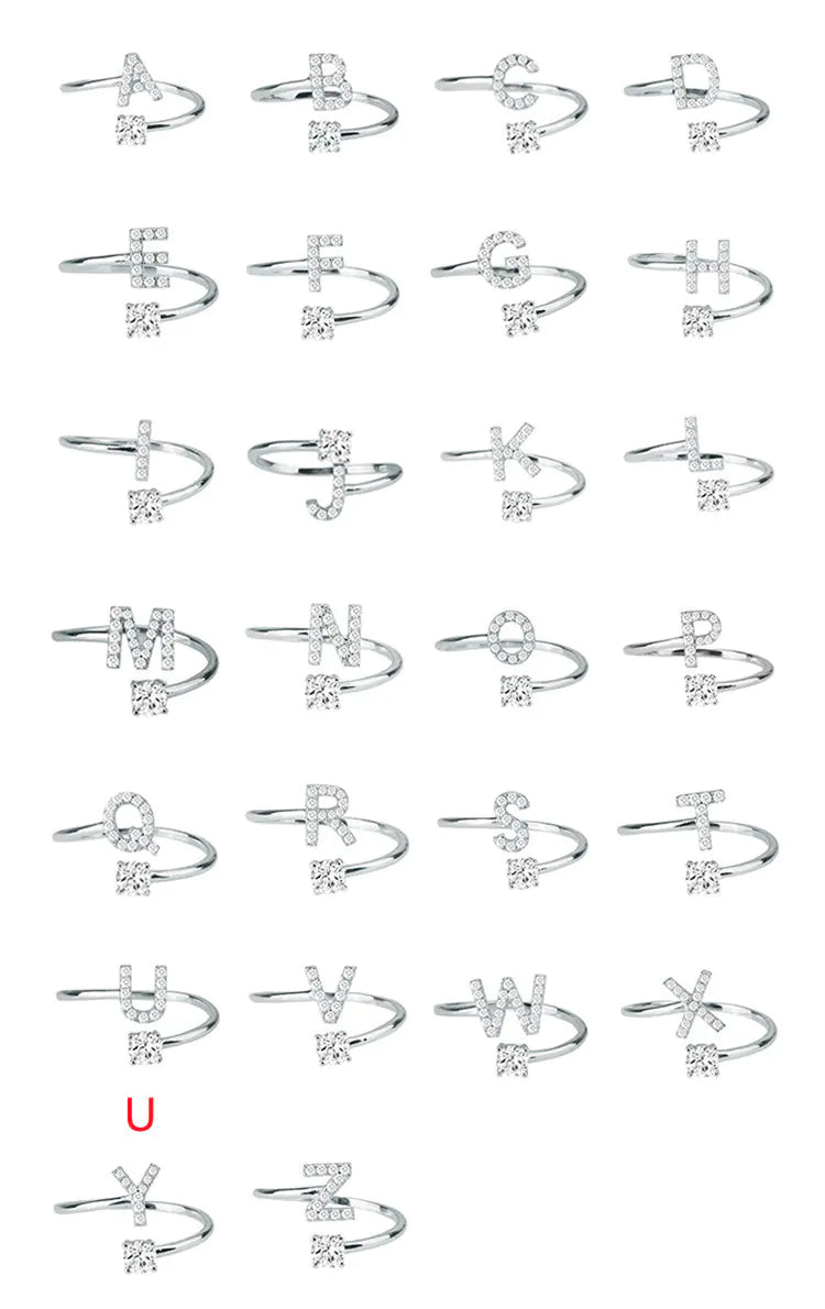 Chic Adjustable Women's Personalized Letters Ring